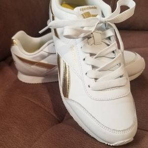 Reebok classic gold and white